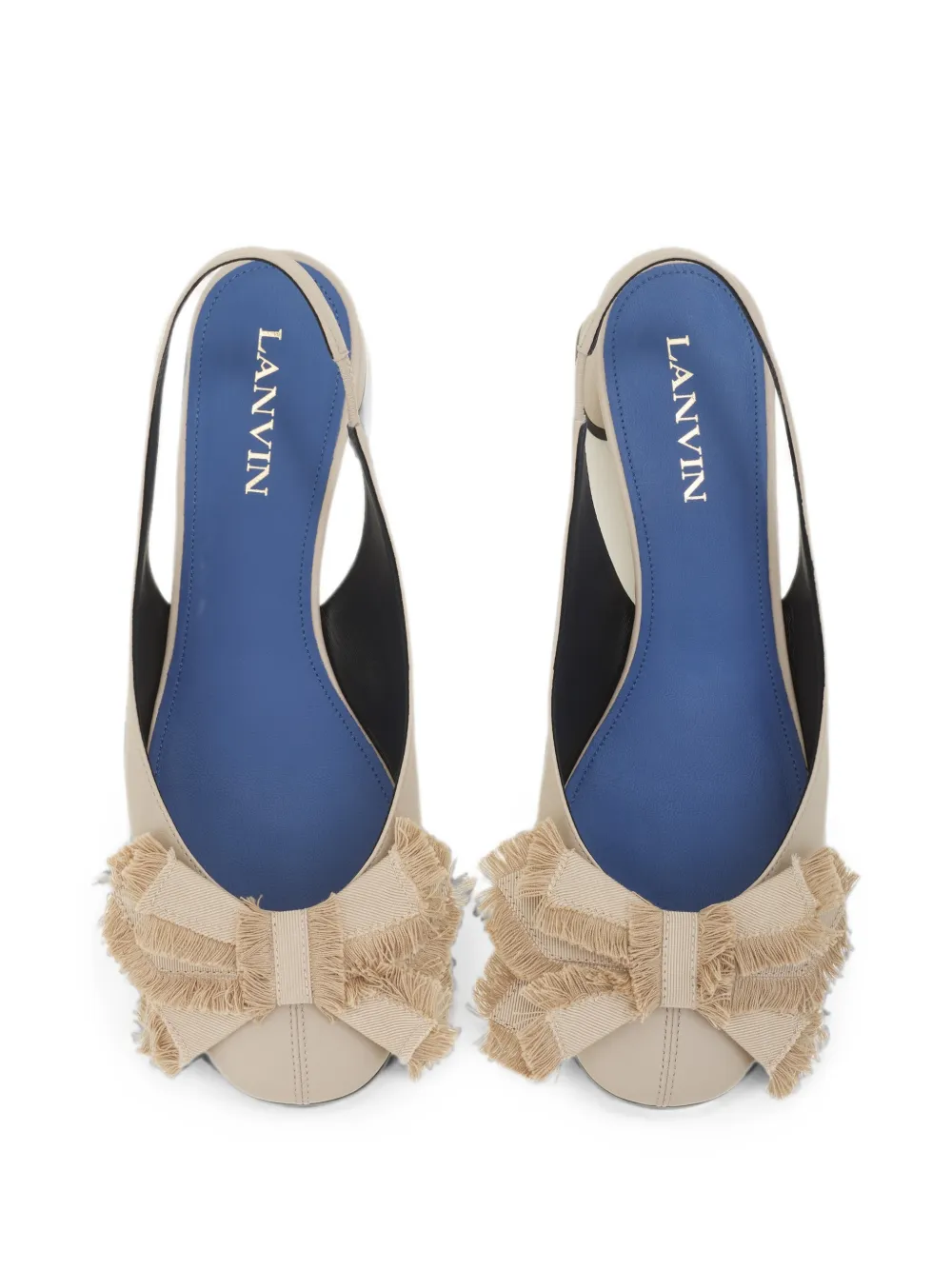 Lanvin Slingback pumps met strikdetail Beige