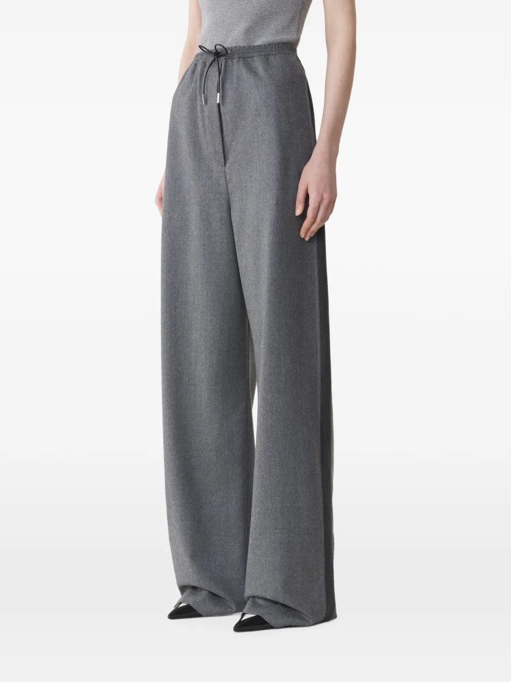 Lanvin Broek met wijde pijpen en trekkoord Grijs