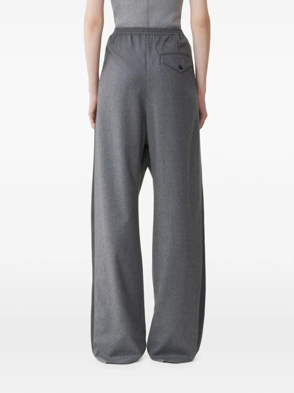 Lanvin Broek met wijde pijpen en trekkoord Grijs