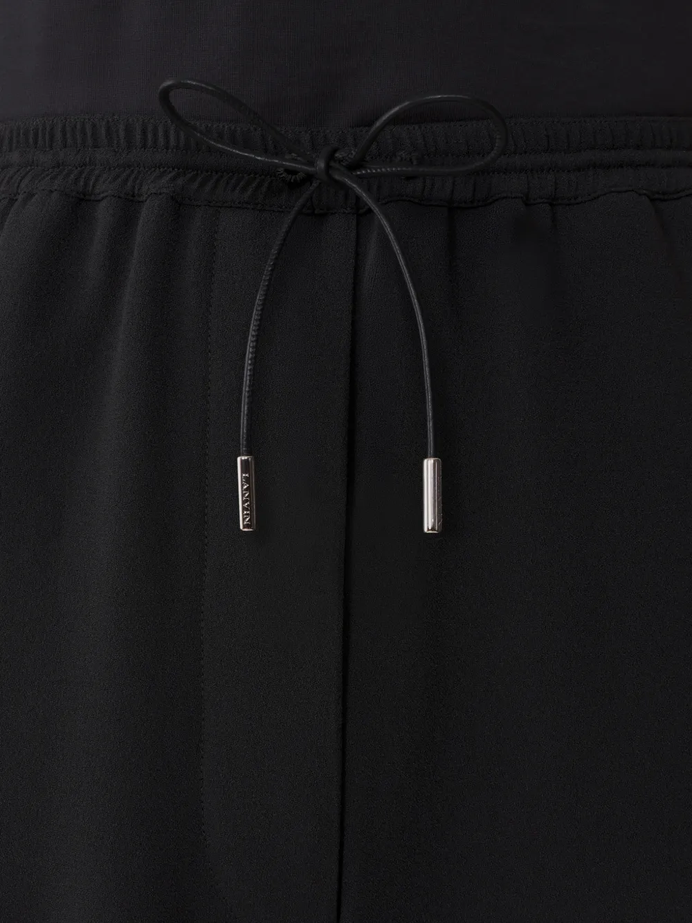 Lanvin Broek met wijde pijpen en trekkoord Zwart