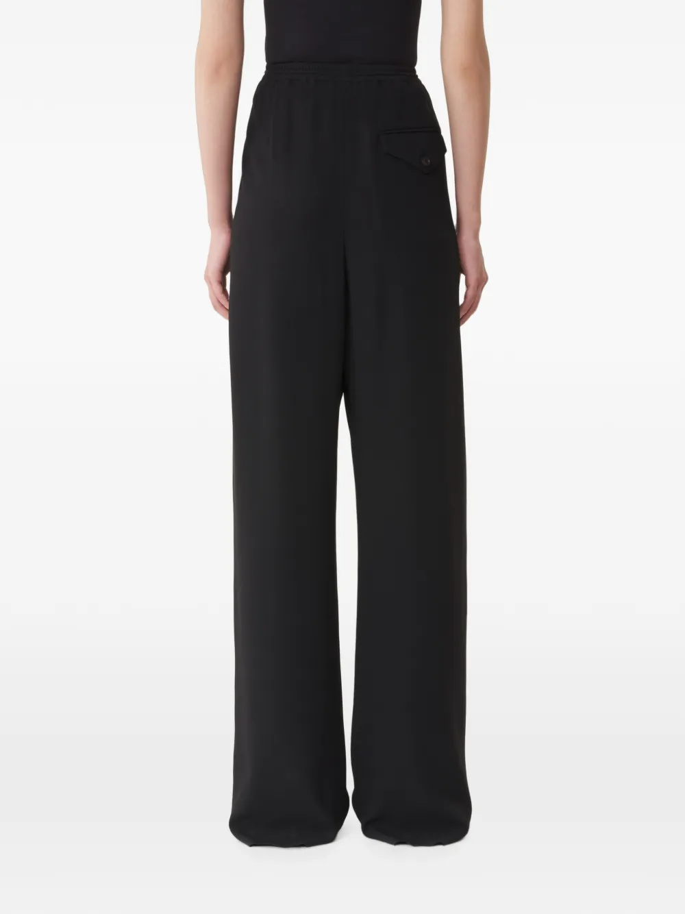Lanvin Broek met wijde pijpen en trekkoord Zwart