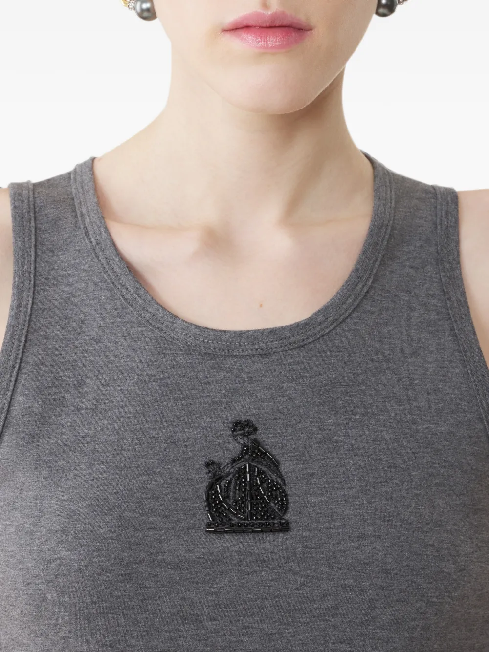 Lanvin Mother and Daughter jersey tanktop met borduurwerk Grijs