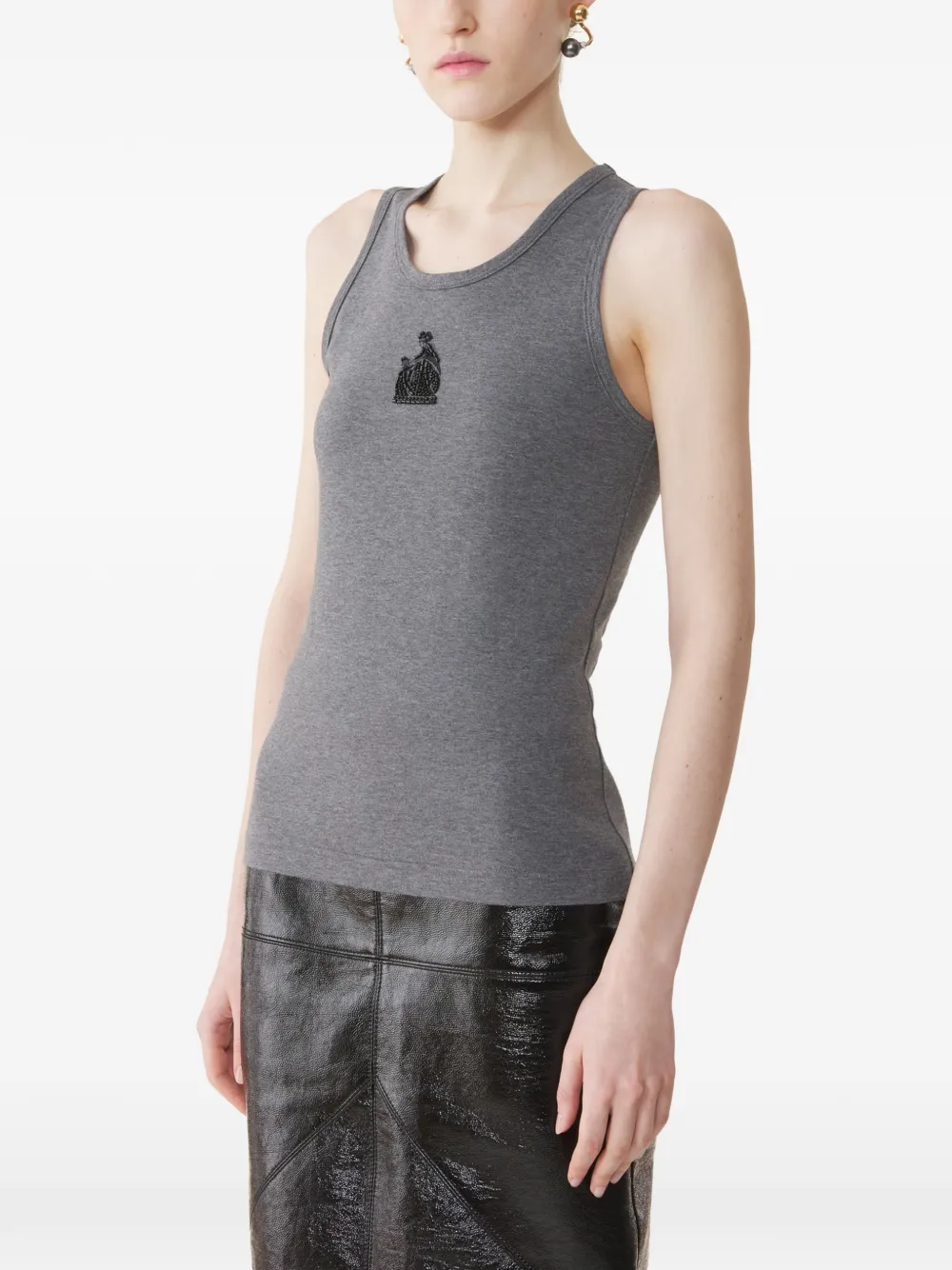 Lanvin Mother and Daughter jersey tanktop met borduurwerk Grijs