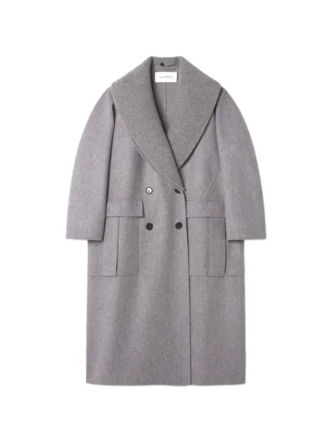 Lanvin ribbed-collar double-breasted coat