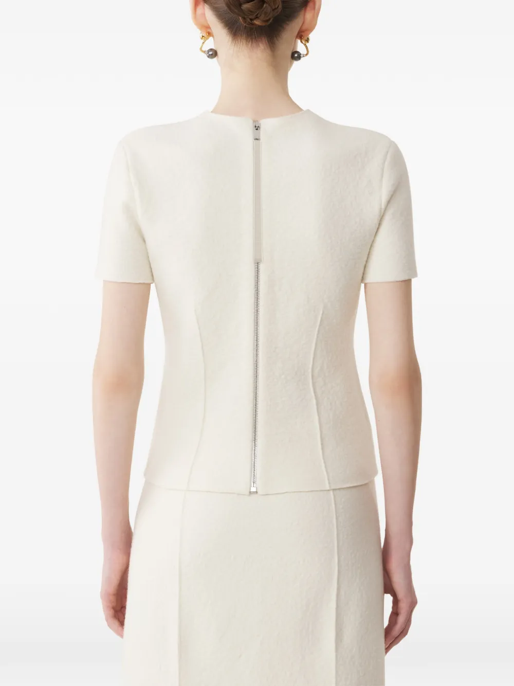 Lanvin Top met korte mouwen en vlakken Wit