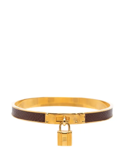 Hermès Pre-Owned brazalete Kelly Cadena Lock bañado en oro de piel Epsom del siglo XX