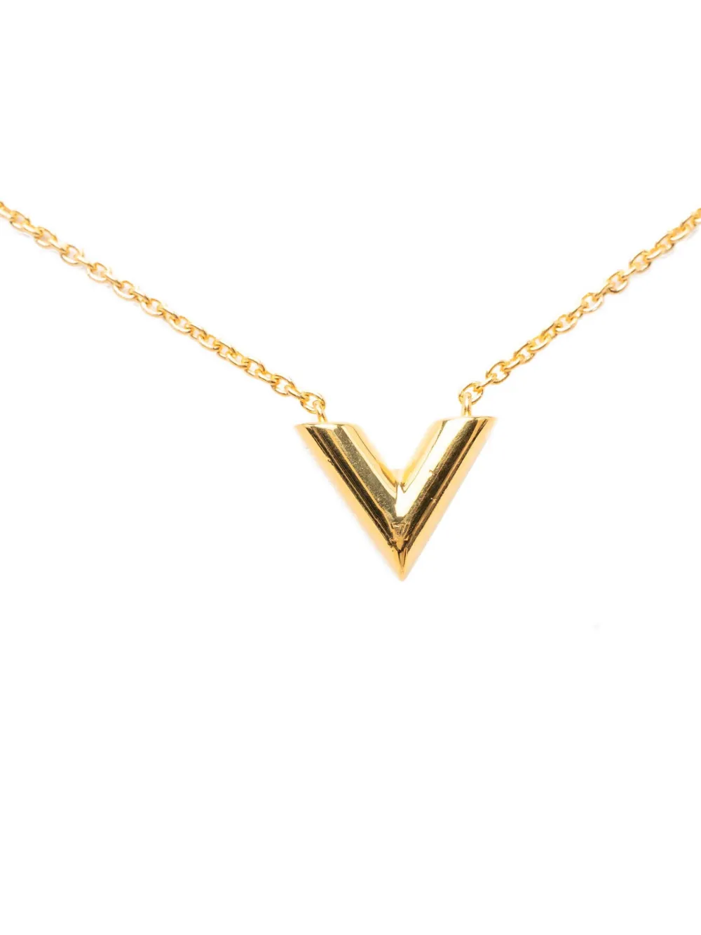 Louis Vuitton Pre-Owned 2017 Gold Plated Essential V Necklace costume necklace - Oro