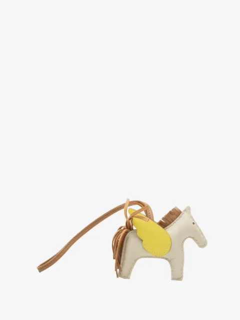 Hermès Pre-Owned 2022 Milo Lambskin and Swift Grigri Rodeo Pegase Bag Charm PM key chain