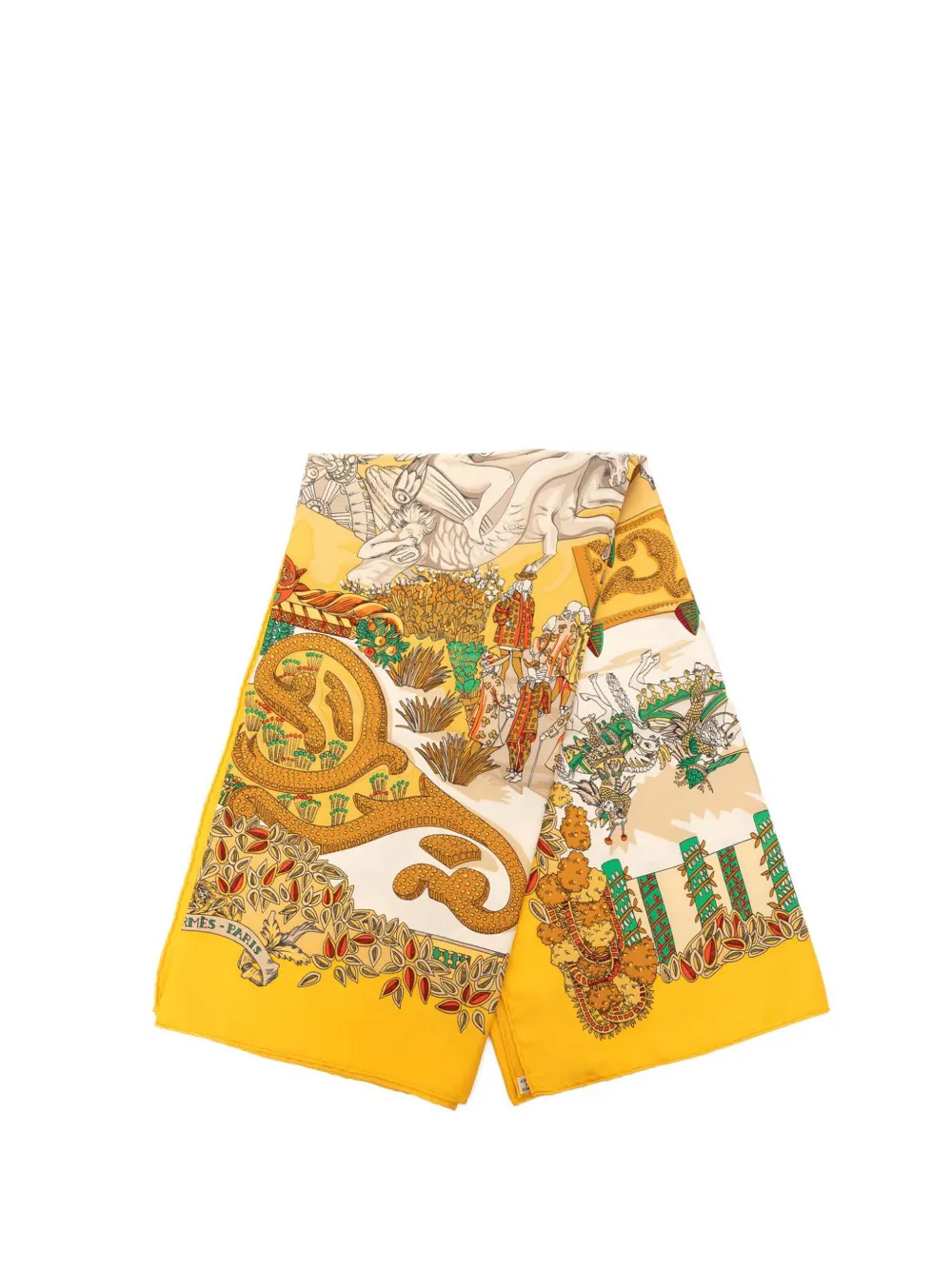 Hermès Pre-Owned 20th Century Le Paradis du Roy Silk Scarf 90 scarves - Giallo