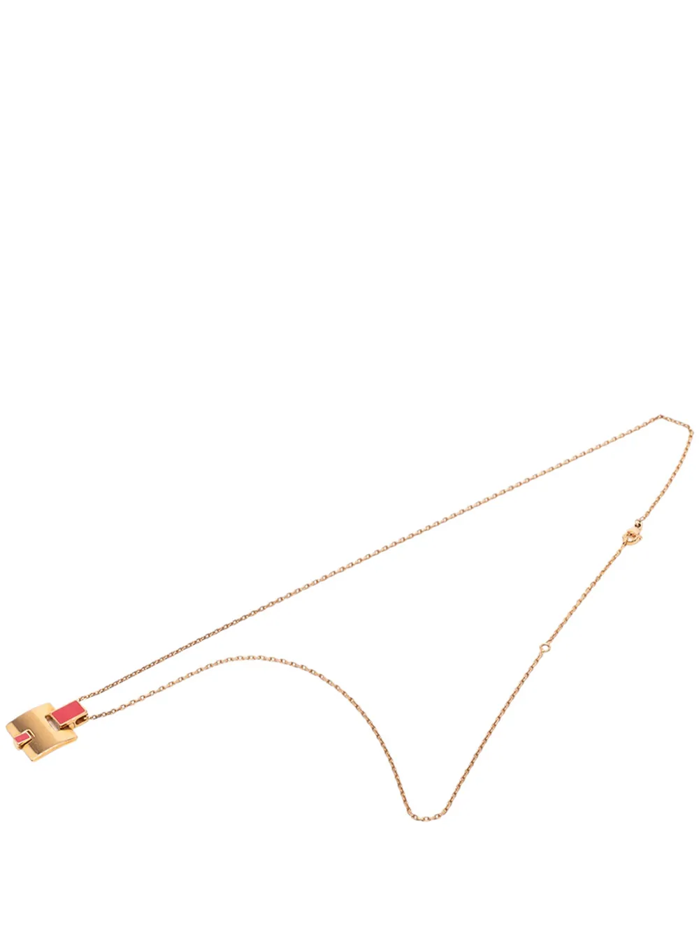 Hermès Pre-Owned 2012 Gold Plated and Enamel Eileen Pendant Necklace costume necklace - Oro