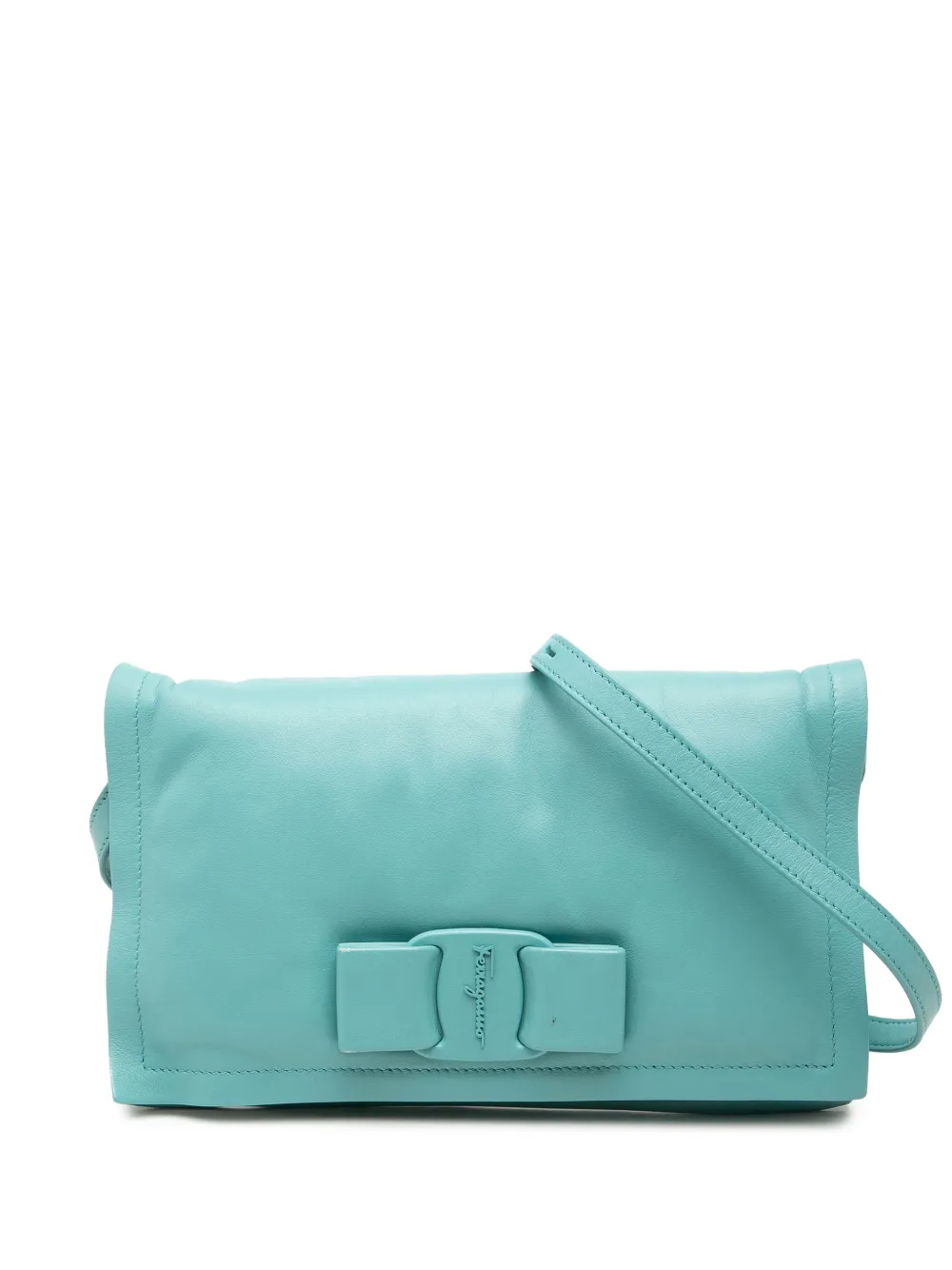 Ferragamo Pre-Owned 2010-2026 Mini Padded Leather Viva Bow crossbody bag - Blu