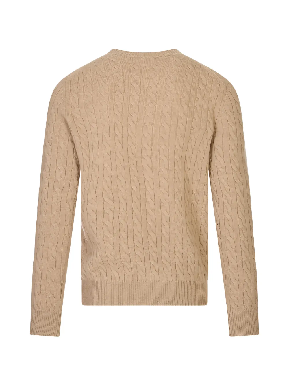 Malo Kabelgebreide trui Beige