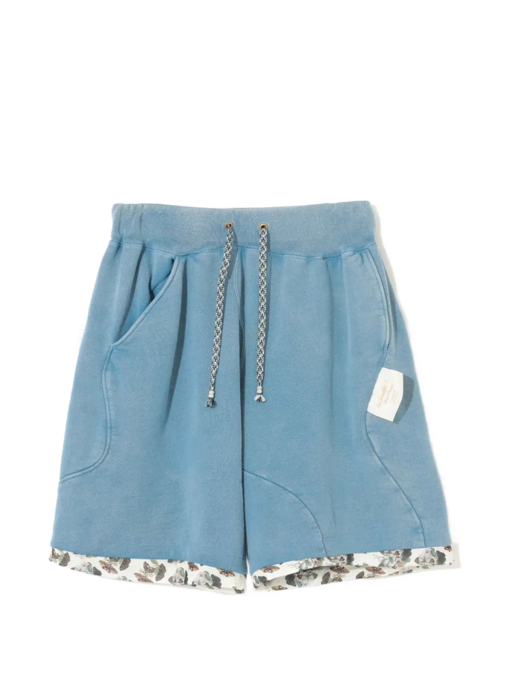 Undercover floral-trim drawstring shorts - Blau
