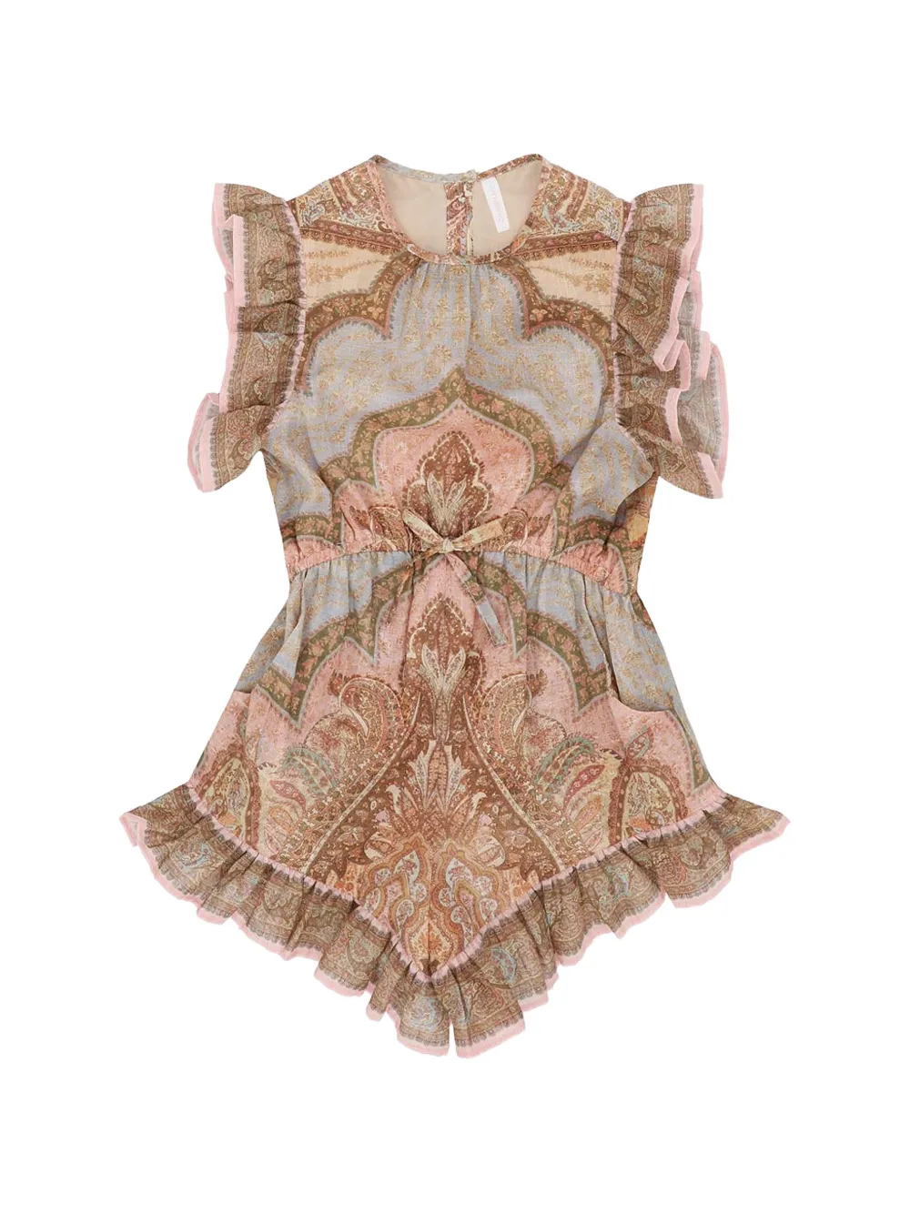 ZIMMERMANN Kids Awaken ruffled paisley-print playsuit - Nude