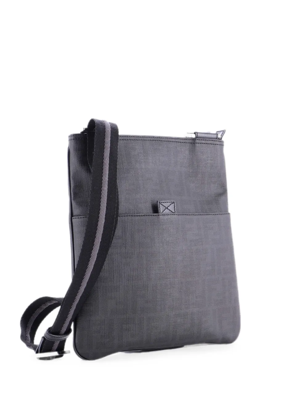 Fendi Pre-Owned Front Pocket Messenger Bag Zucca Coated Canvas Medium crossbody bag - Nero