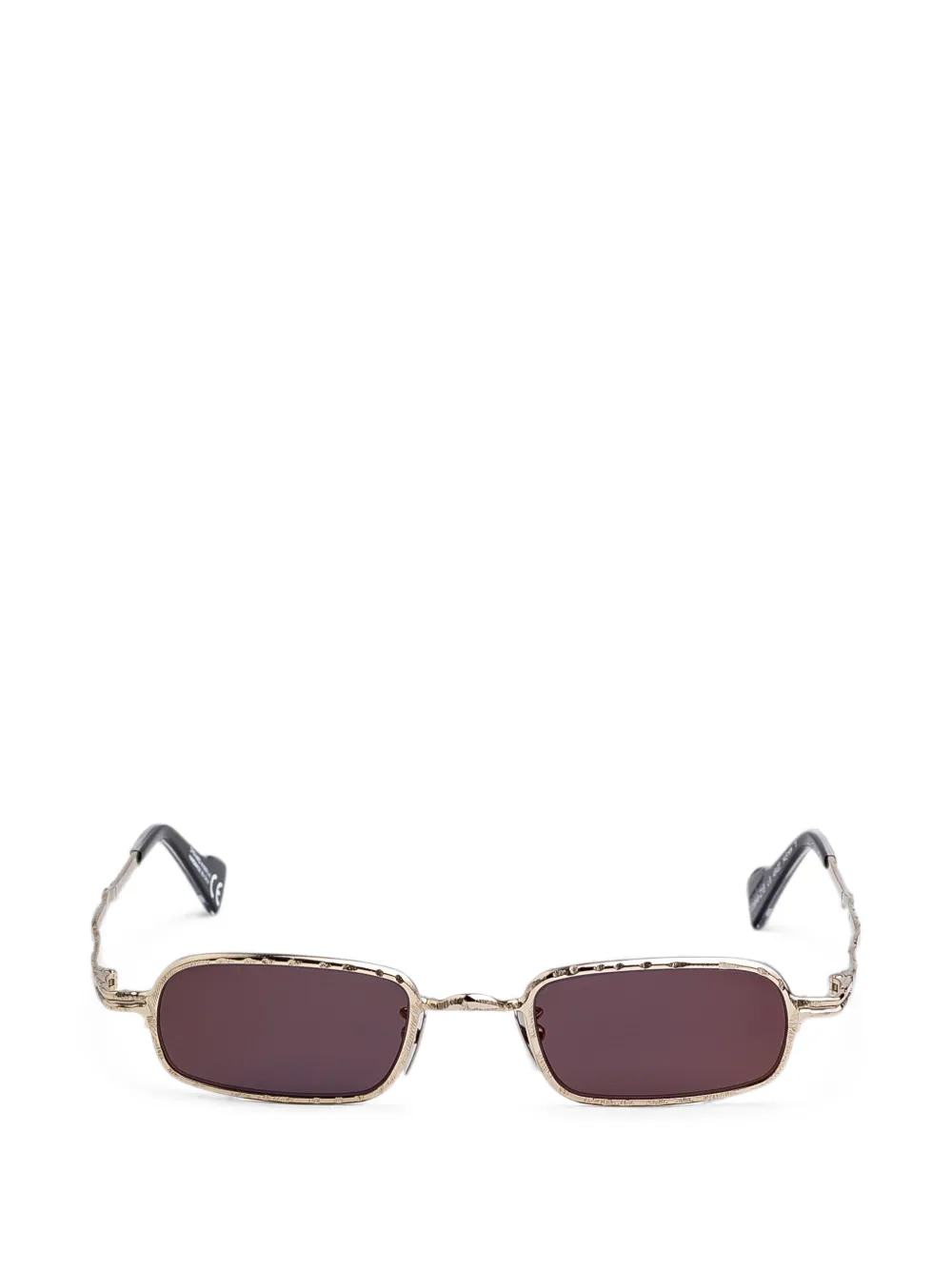 Kuboraum hammered-effect rectangle-frame sunglasses - Oro