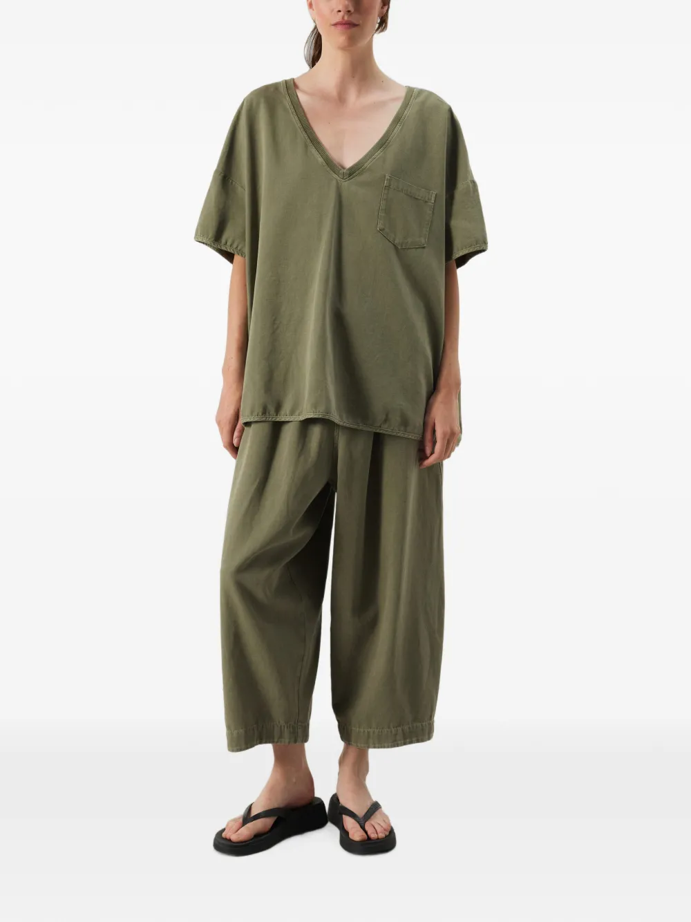 American Vintage Lycaz palazzo plooibroek Groen