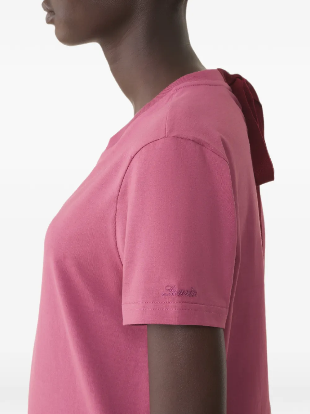 Lanvin Katoenen T-shirt met lintdetail Roze