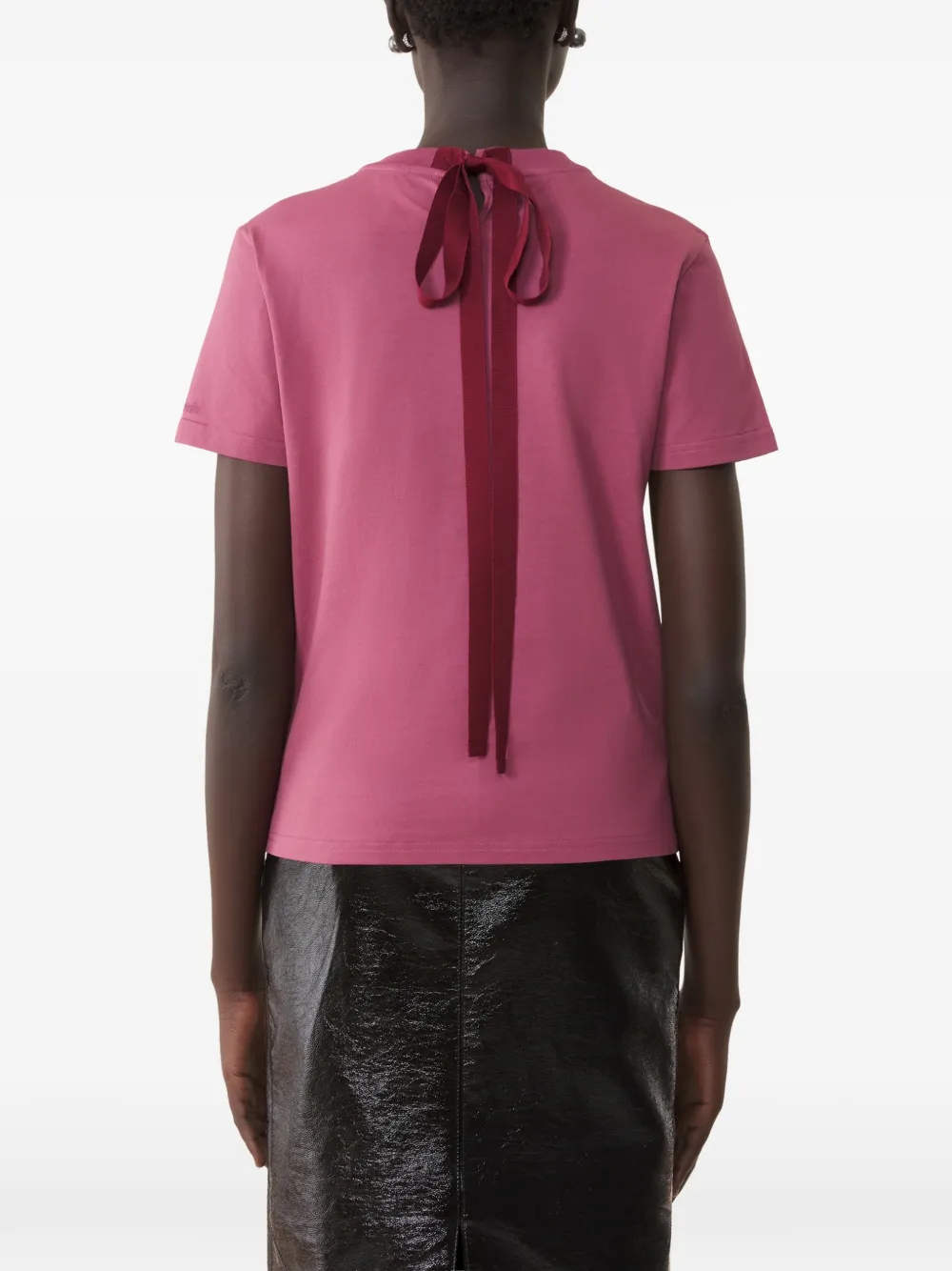 Lanvin Katoenen T-shirt met lintdetail Roze