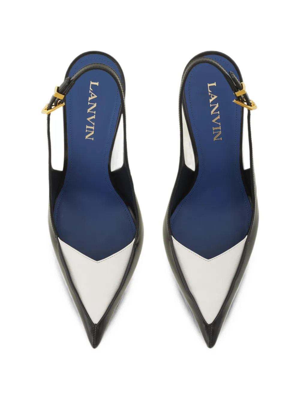 Lanvin Serenade leren slingback pumps Zwart