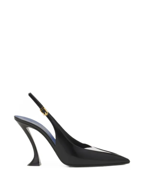 Lanvin Serenade Slingback in Leather Pumps in Black