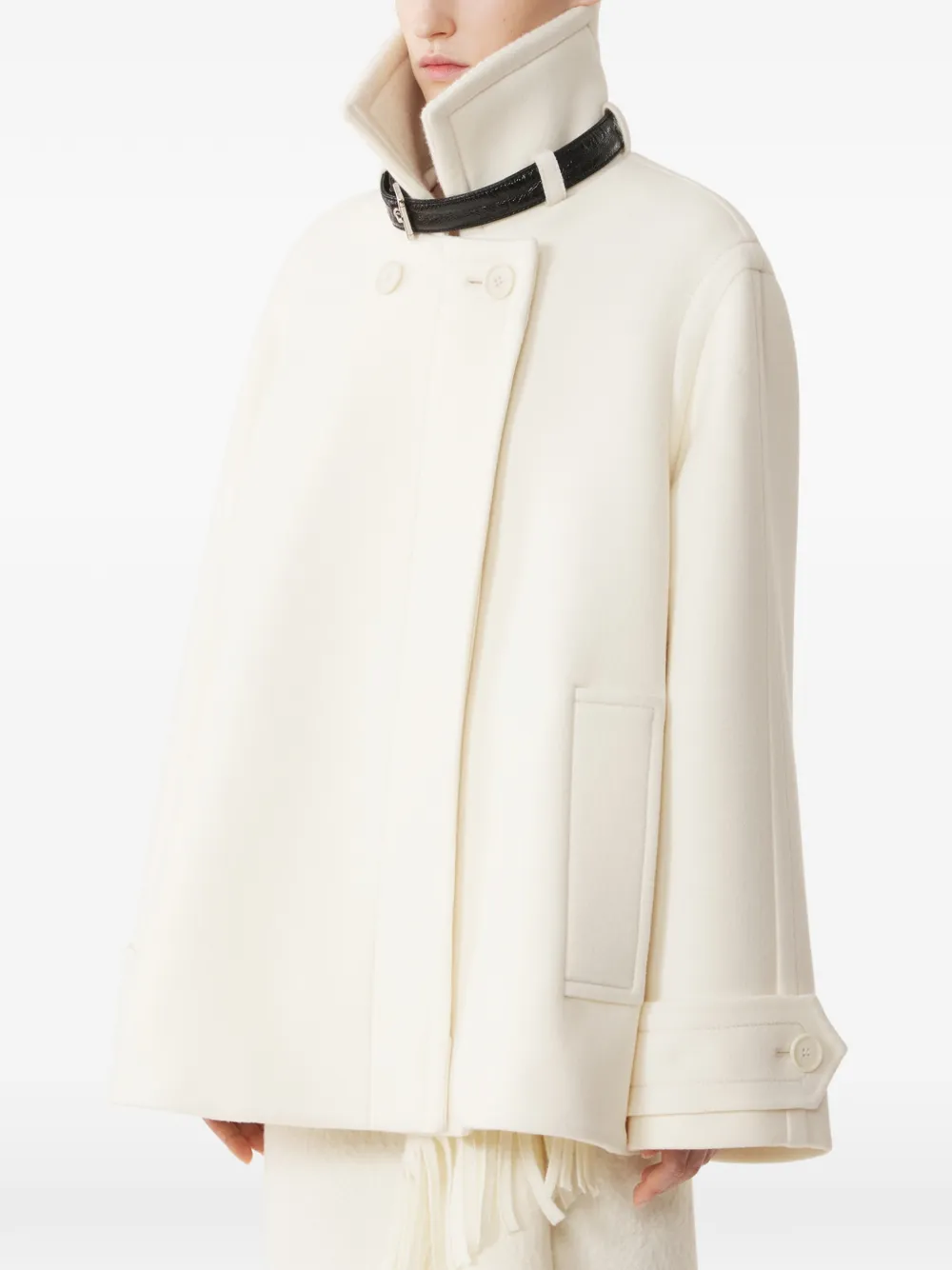 Lanvin Jas met dubbele rij knopen en gespdetail Wit