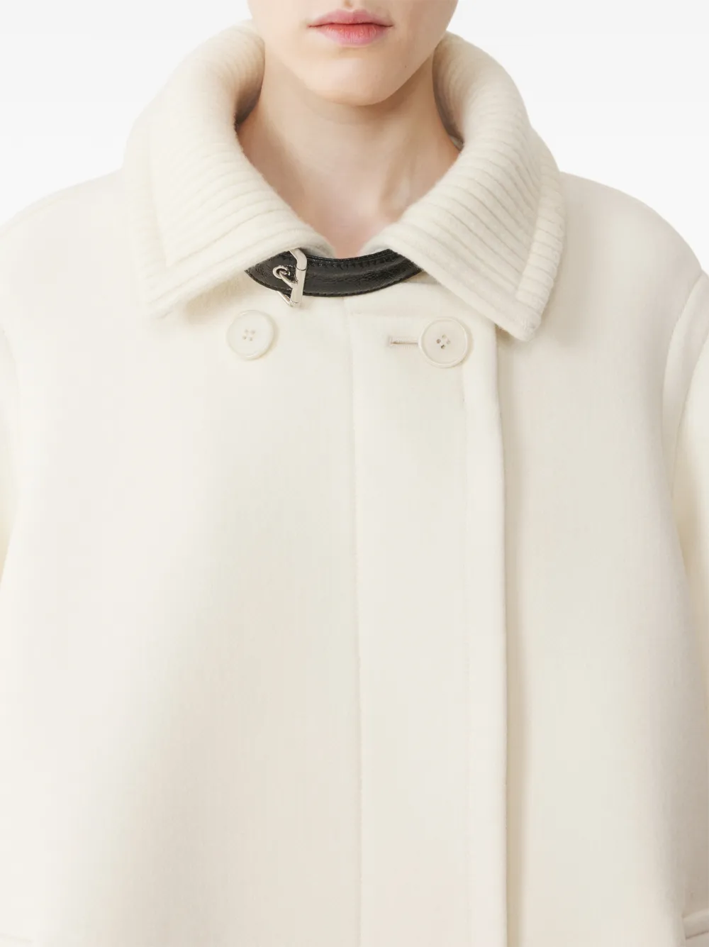 Lanvin Jas met dubbele rij knopen en gespdetail Wit