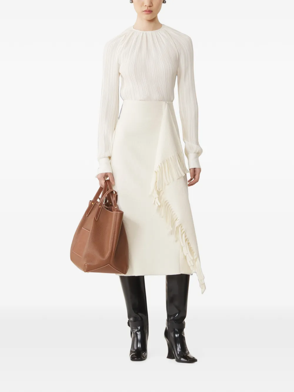 Lanvin Top met knopen en plissé-effect Wit