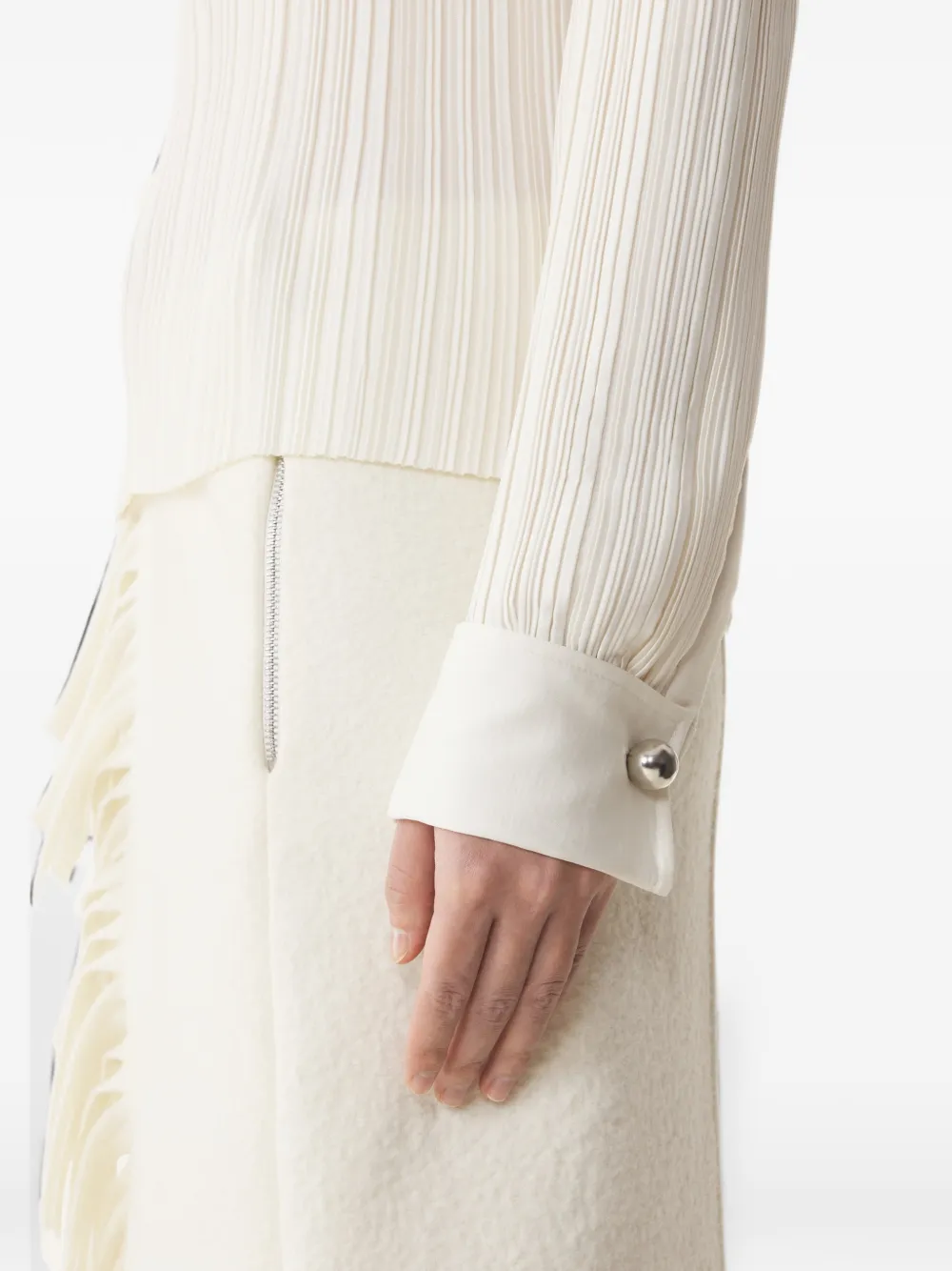Lanvin Top met knopen en plissé-effect Wit