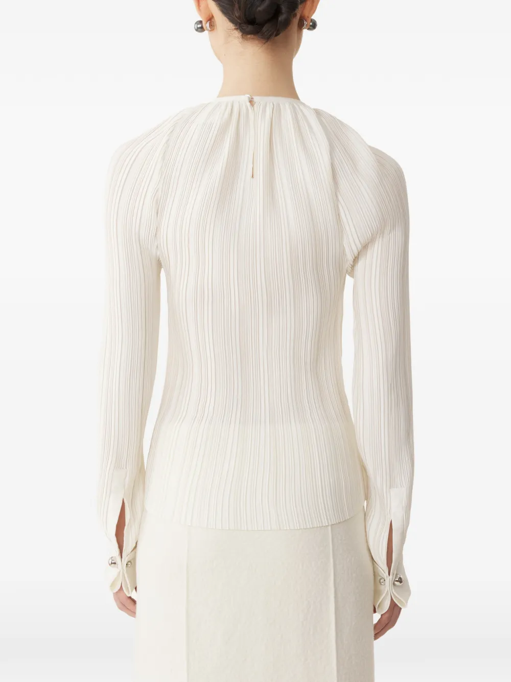 Lanvin Top met knopen en plissé-effect Wit