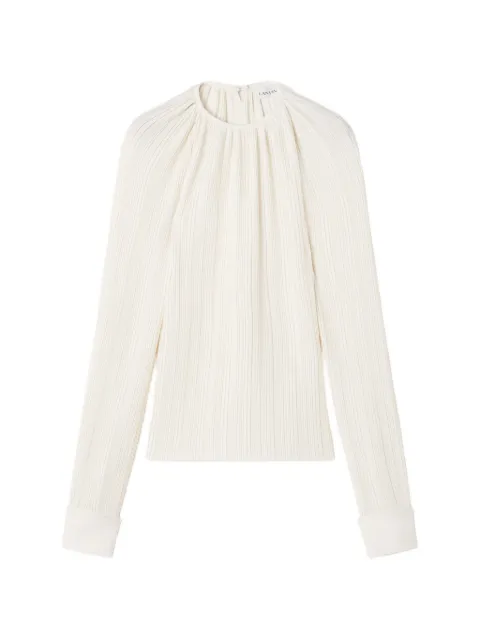Lanvin plissé-effect buttoned-cuff top