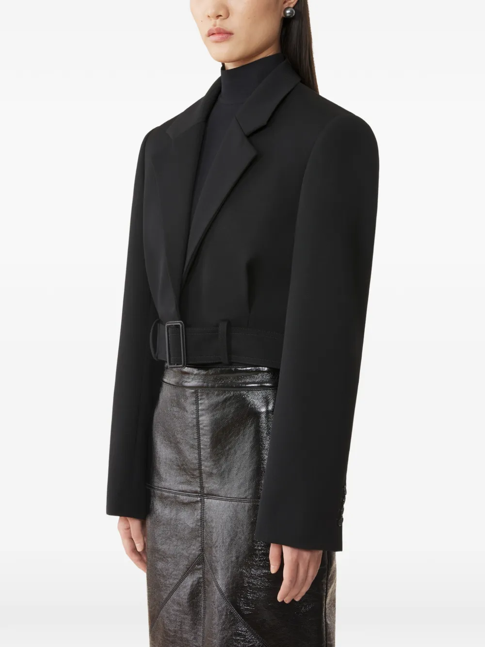 Lanvin Wollen jack met ceintuur Zwart