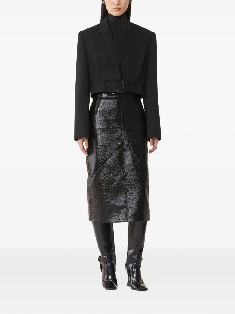 Lanvin Wollen jack met ceintuur Zwart