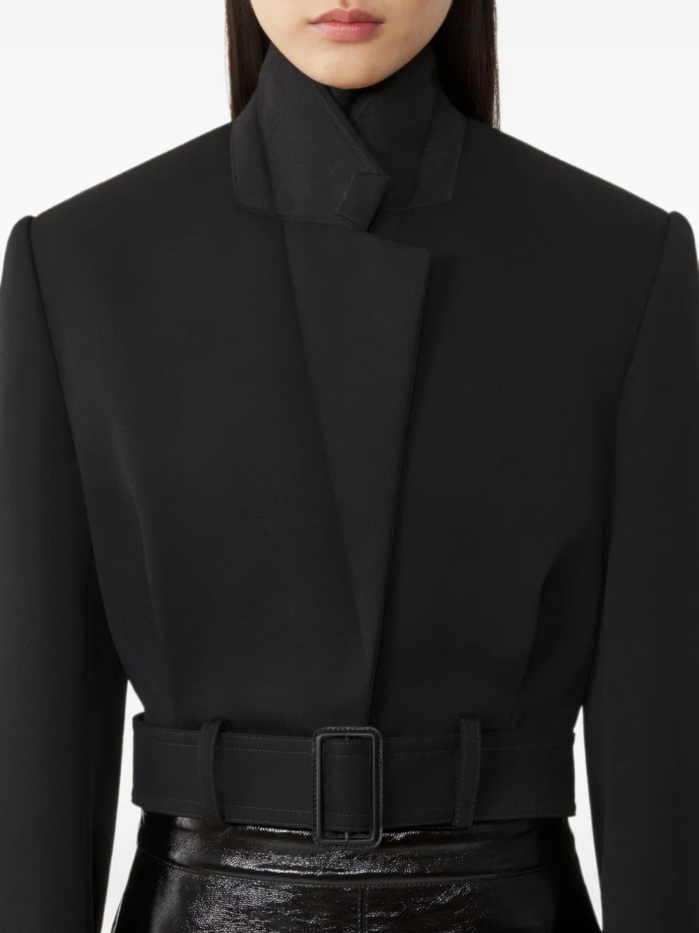 Lanvin Wollen jack met ceintuur Zwart