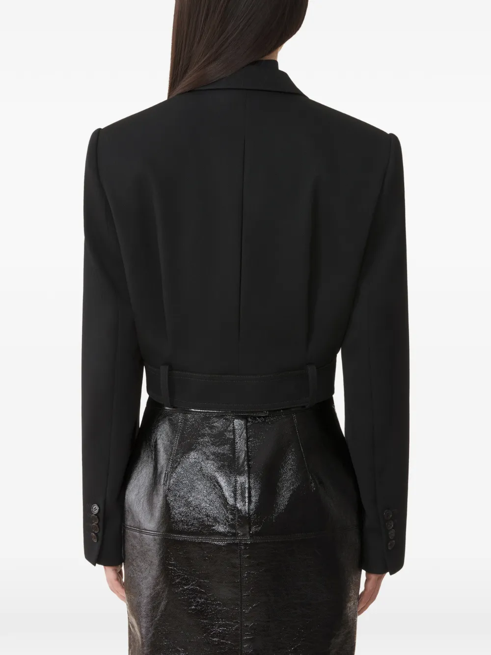 Lanvin Wollen jack met ceintuur Zwart