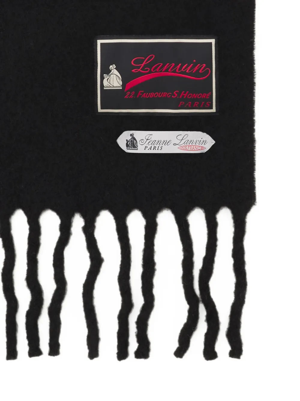 Lanvin Sjaal met logopatch Zwart