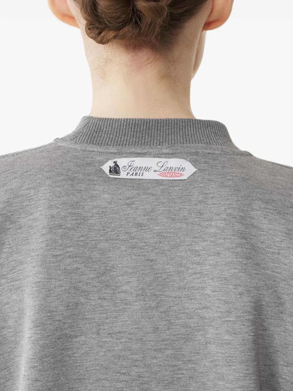 Lanvin Sweater van dubbelzijdig jersey met ceintuur Grijs