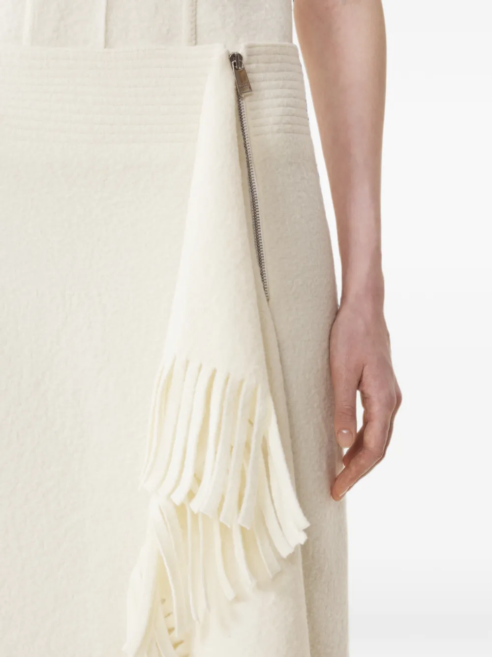 Lanvin Gebreide katoenen rok met franje Wit