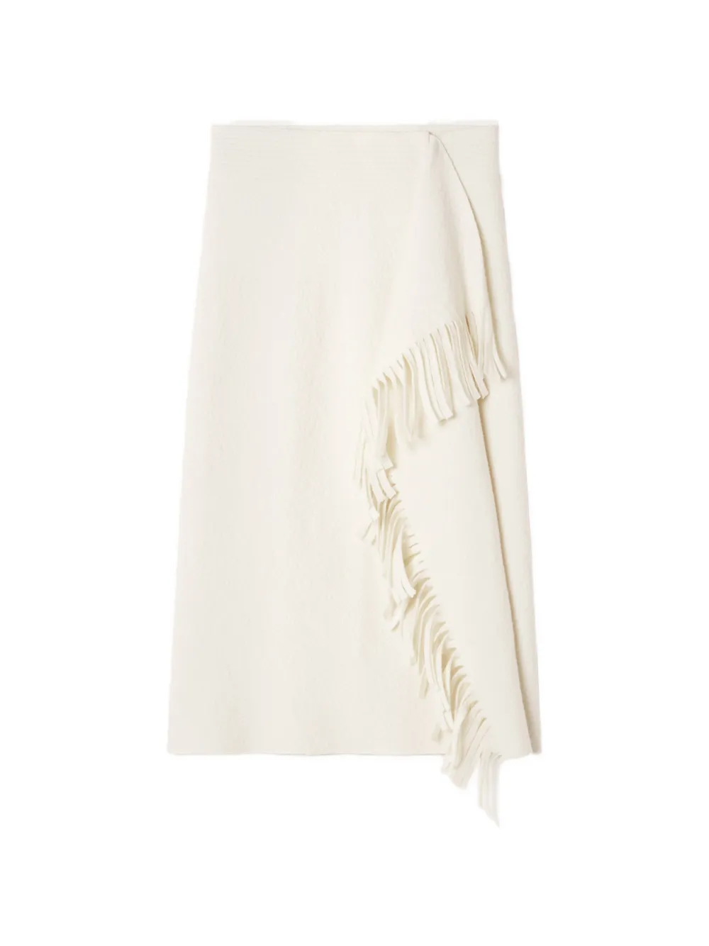 Lanvin Gonna in cotone con frange - Bianco