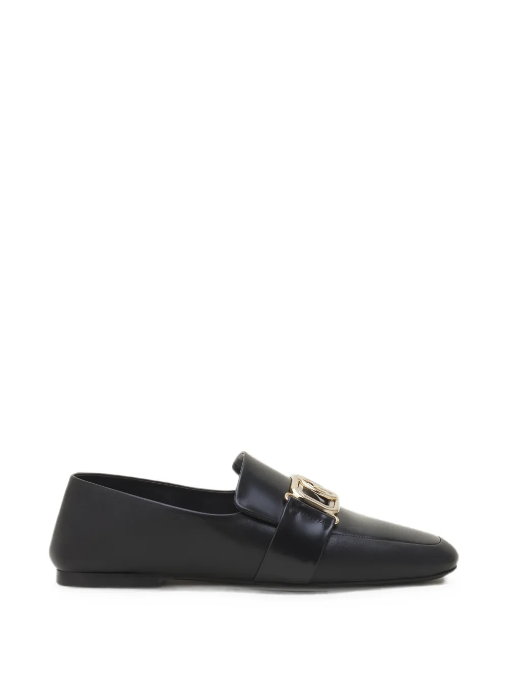 Lanvin Logo-plaque Leather Loafers In Black