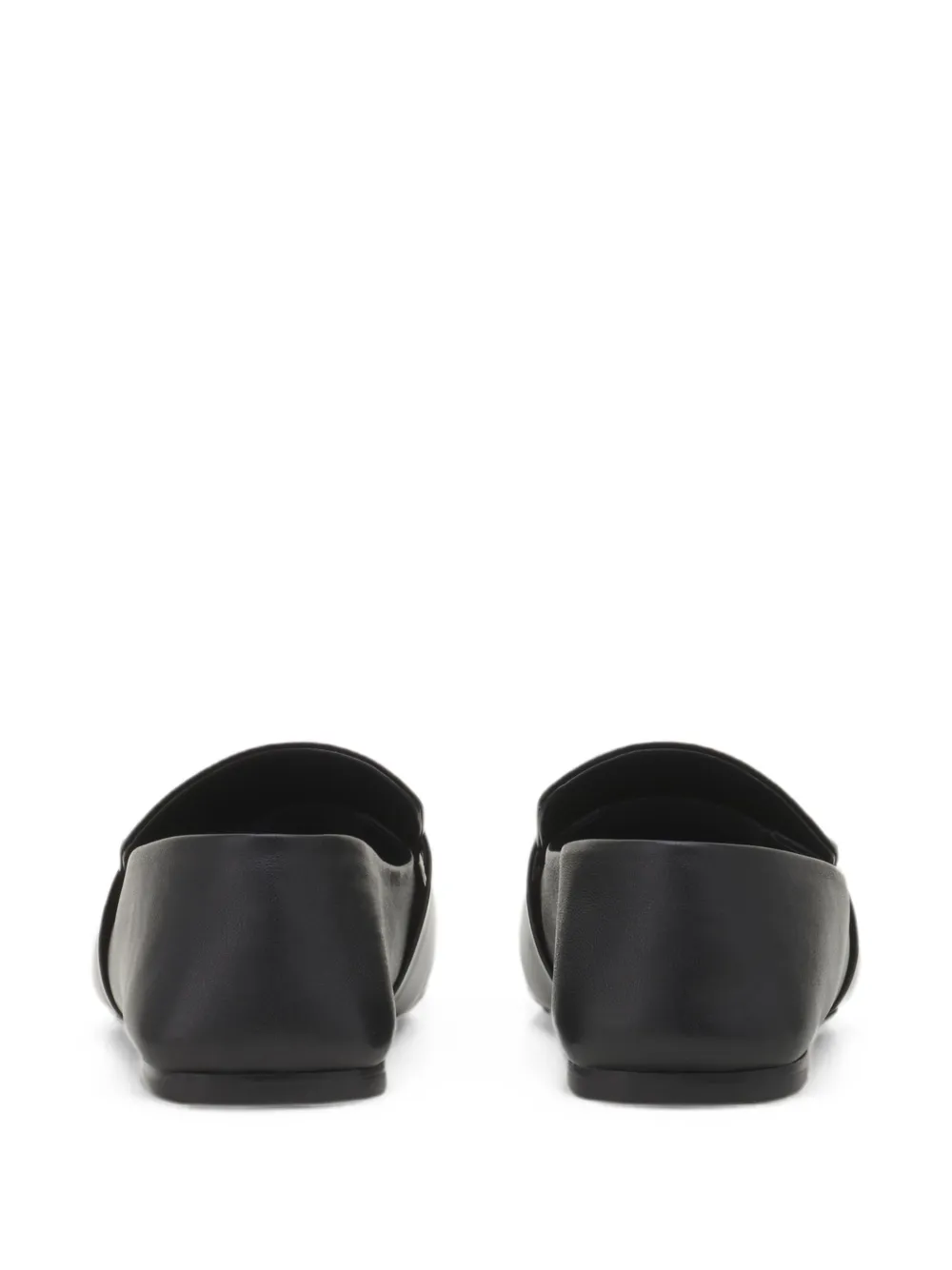 Lanvin logo-plaque leather loafers Zwart