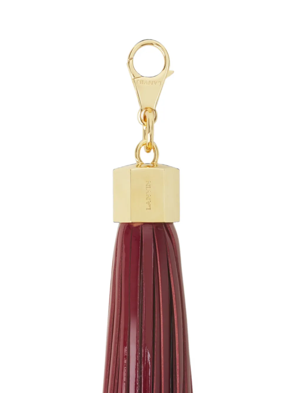 Lanvin Leren tassenbedel met pompon Rood