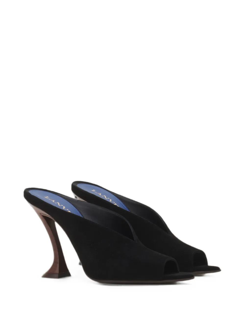 Lanvin Midnight Step suède muiltjes Zwart