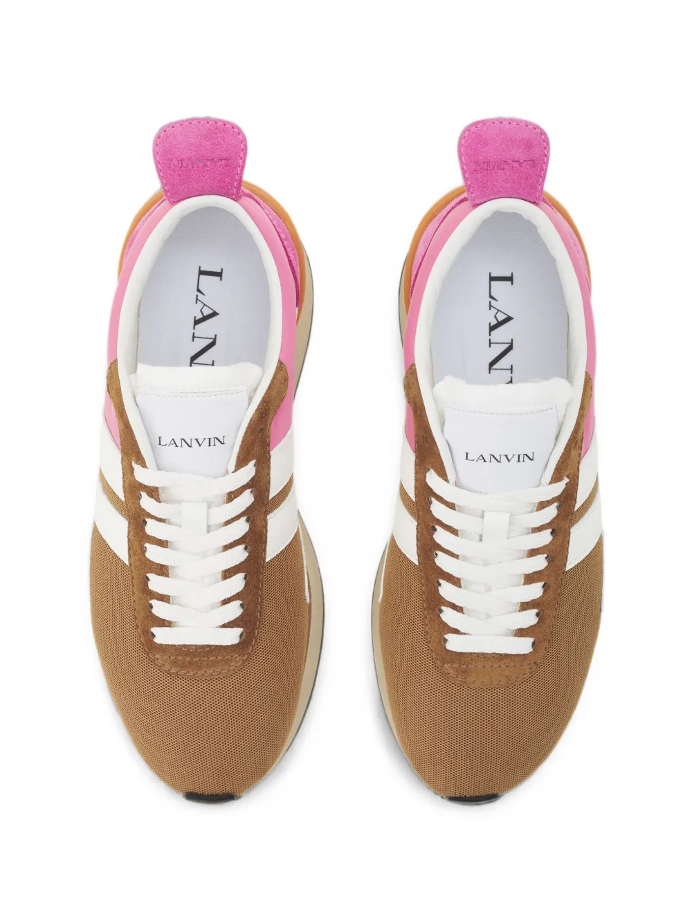 Lanvin Bumpr sneakers van nylon en mesh Bruin