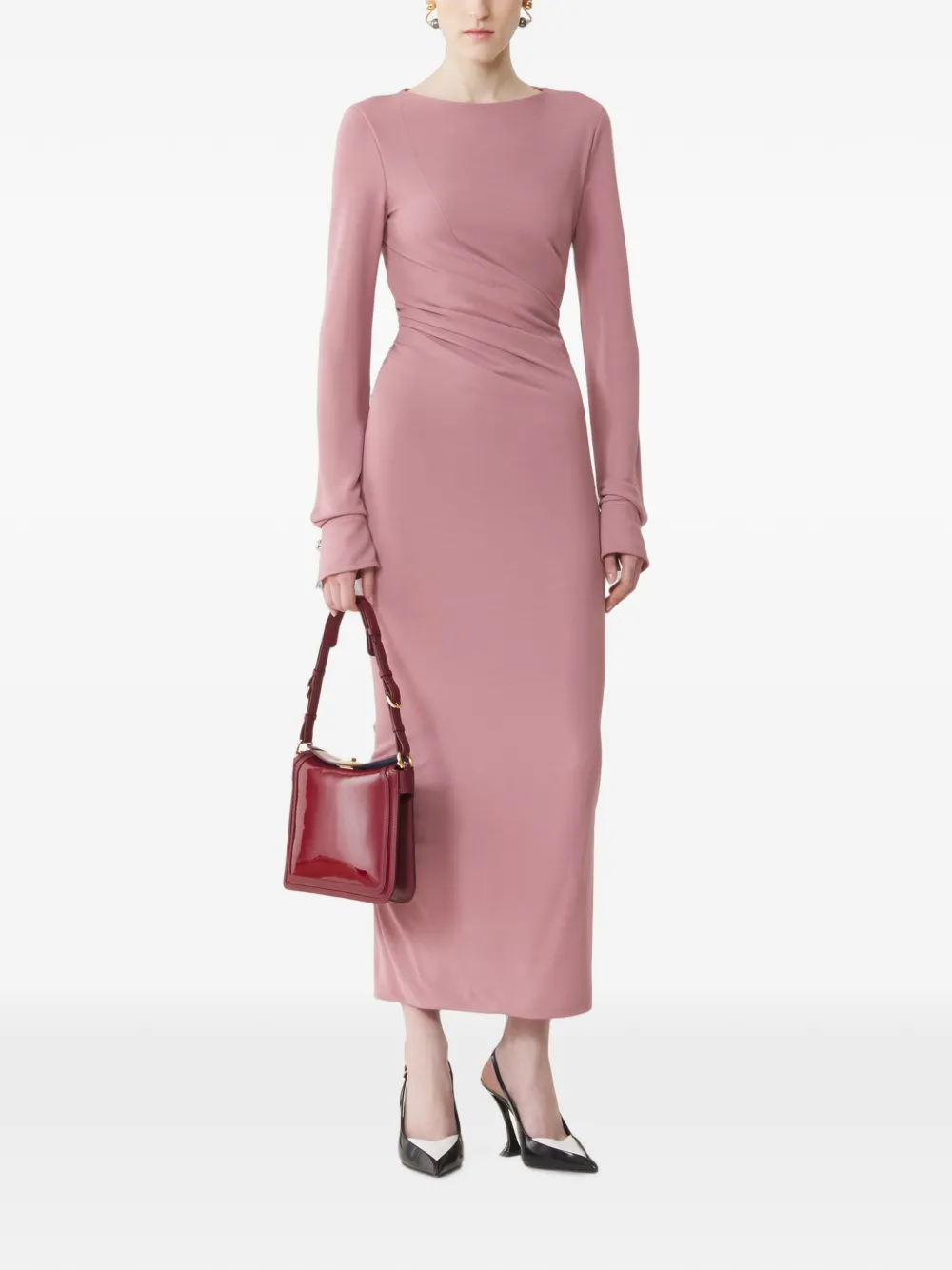 Lanvin London gedrapeerde jurk van crêpe jersey Roze