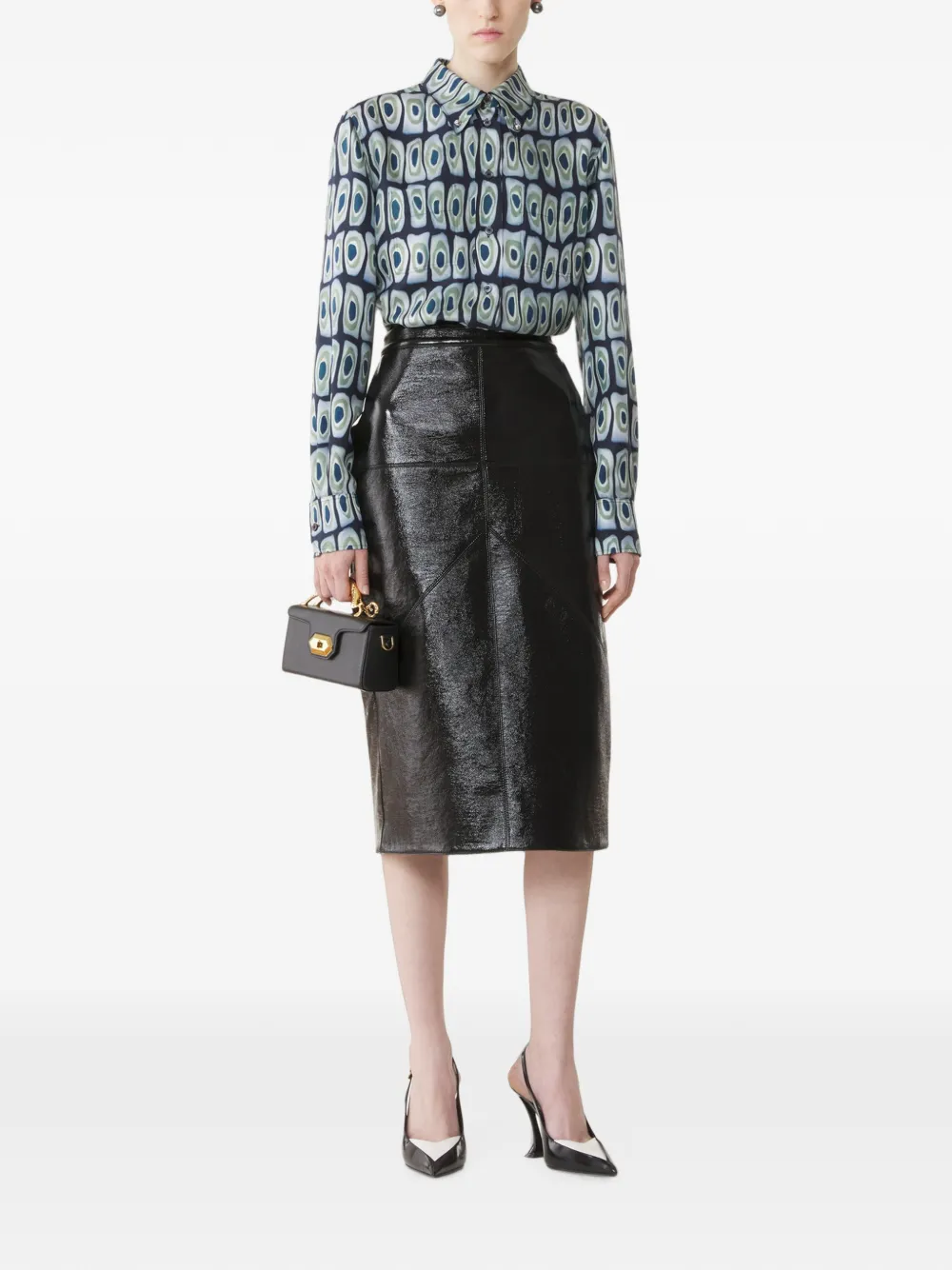 Lanvin Overhemd met abstracte print Blauw