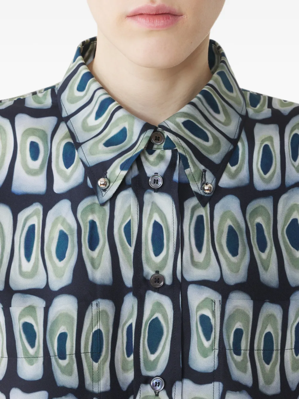 Lanvin Overhemd met abstracte print Blauw