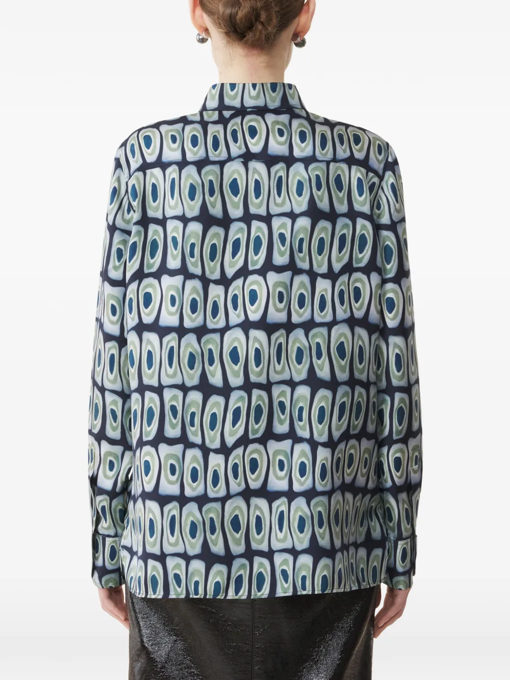 Lanvin Overhemd met abstracte print Blauw