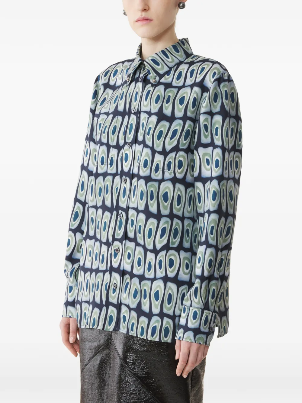 Lanvin Overhemd met abstracte print Blauw