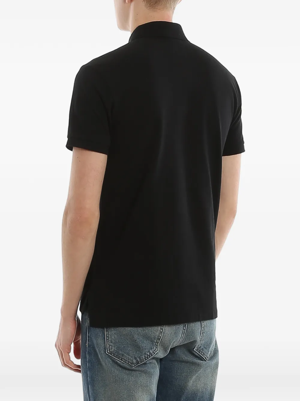 Polo Ralph Lauren Slim-fit poloshirt met geborduurd logo Zwart